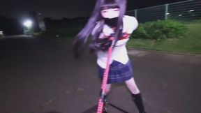 Outdoor bondage walk abandoned