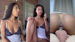 nati roza no interior tomando cafe da manha, toma leitinho do seu patrao