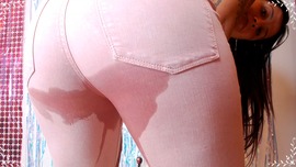 Wetting my pink jeans\n