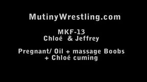 MKF-15 Mutiny (PREGNANT) Breast and Nipple Play + OILING + orgasm (aaron is in the video)