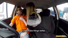 Her sexy body and her SEXY FISHNET Stockings were to hard to resist - Fake Driving School