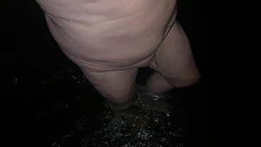 Skinny dipping at night