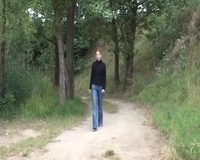 Blonde Babe Pisses Wild Closeup