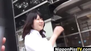 NipponPissTV.com - Naughty Japanese babe peeing outdoors for voyeur pleasure on camer