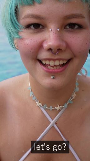 Stepsister in a new swimsuit seduced her stepbrother   Clip 1