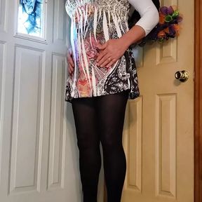 Crossdresser in my sexy new mini dress.