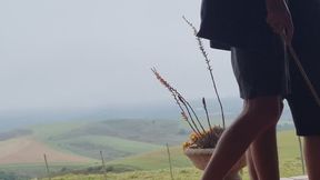 Caning Hanno's Ass for Waking Me Up Early on the Porch Overlooking the Valley