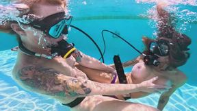 Aquaphilias- Kelli Curtis + Mya Pleasure- Underwater SCUBA Threesome- Part 2