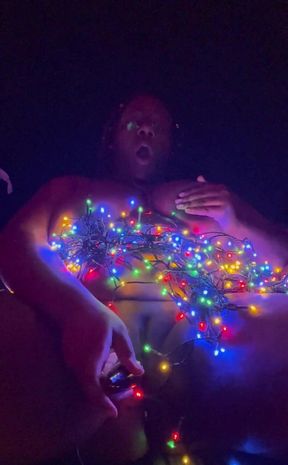 Ebony BBW Masturbates Christmas Edition