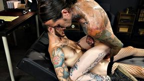 Real inked jock riding his BF