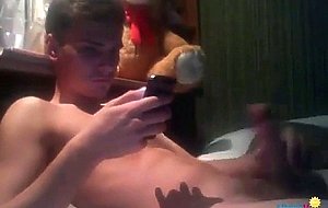 Cute twink masturbating on webcam