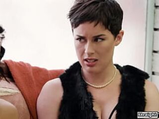 Lesbo Olive Glass convinced her str8 black ally Alexis Tae to try out hotties. This babe not fast inserts her finger inside her twat during the time that they kiss.