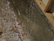Quick public piss outside my apartment