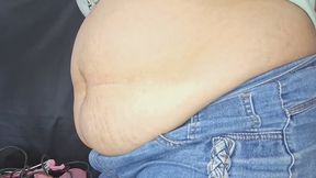 Big and Tempting Belly: Slow Close-Up