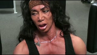 Big Breasted FBB Performs Pec Deck Muscle Explosion in Gym