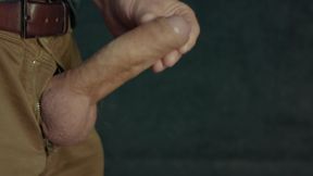 Uncovered beauty jerks and wanks hard, making her uncut cock grow and explode in 4K