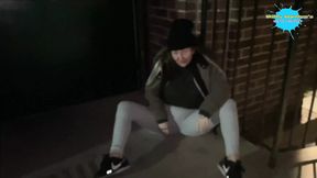 Cracky takes a stick up the pussy