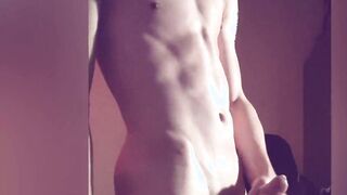 DarkJockey's solo spunk show with a yam-sized load