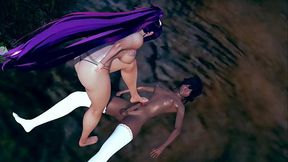 Futanari Tepiko gets feet play from HUGE ASS Tsuki