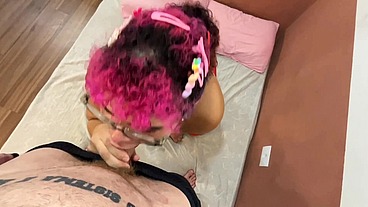 A safadinha da Sofie Lollipop me mamou até eu gozar na boca dela