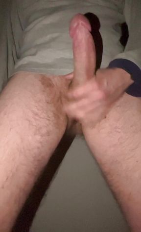 Horny Stepdaddy Jerking and Cumming His Big Dick