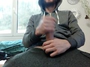 A Rich Wet Handjob from Amateur Guy ends with Sperm Dripping all over the Cock