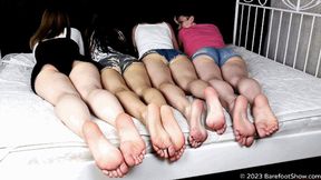 Wall of feet of Angelina, Galina, Lyana and Zlata (Part 5 of 6) #20230109