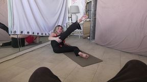 slutty stepmom gets fucked doing yoga