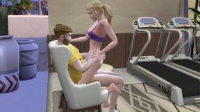 novinha pegando o treinador na academia. the sims 4
