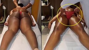 C&acirc_mera Flagra terapeuta tirando a calcinha da cliente durante atendimento - Massagem t&acirc_ntrica - VIDEO REAL