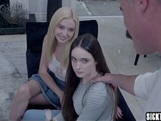 Lexi Lore and small teen sucked large hard schlong and enjoyed coarse screwing with teens kinky stepfather