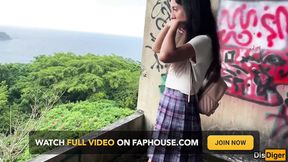 Abandoned house fuck with sis - sea view
