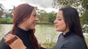 Me and my friend get ready with kisses in a park By Ariel And Sasha Cam Full Hd