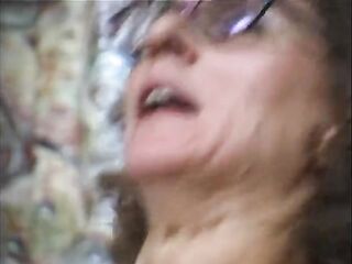 Spex gilf wearing nylons gets her hirsute snatch banged