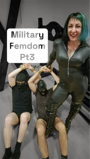 Military Femdom pt3: Pain tolerance training: cane, balls kicks (ITA)