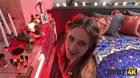 DEBT4k  Hot sex in a fortune-telling salon: she managed to give an amazing blowjob