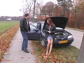 After a Car Breakdown, She Makes Him Hot and Then Comes Home with Her for More