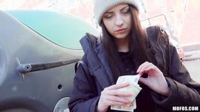 ”Rebecca gets her smooth muff smashed between classes”