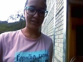 Horny Girl Masturbating with Fingers Outdoors Secretly