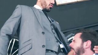 Bearded businessman Dani Robles fucked raw after hot rimming