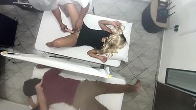 Real Video Recording How the Masseur Has Sex with the Woman Next to her Husband