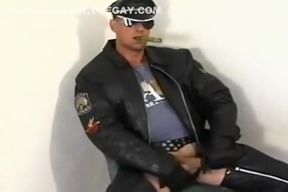 Exotic male in crazy uniform, bears homo adult scene