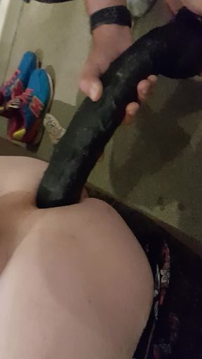 Sissy Amy taking a big black dildo