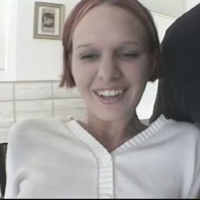 Wild sex for tight teen redhead with huge white cock