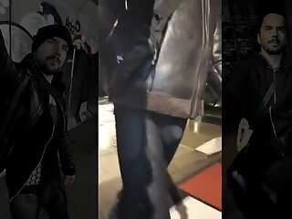 Hot Rainy Walk (garters and Bulge Meggings)