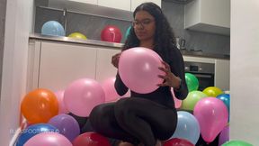 Balloon Popping On Her Sub