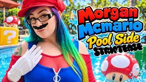 Morgan McMario Super Striptease Pool Side Boob Bouncing