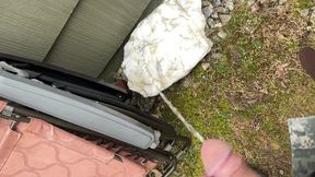 Slow motion outdoor piss