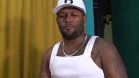 Ebony gangster has a good jerk off session