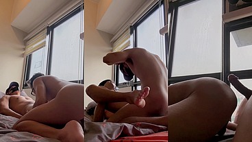 The lustful girl was dipping on my big cock